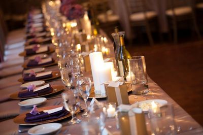 Place settings and candles